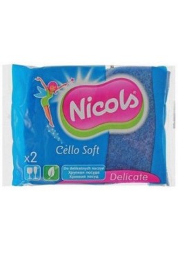 Губка для посуды Nicols Cello Soft Delicate целюлозная, 2 шт
